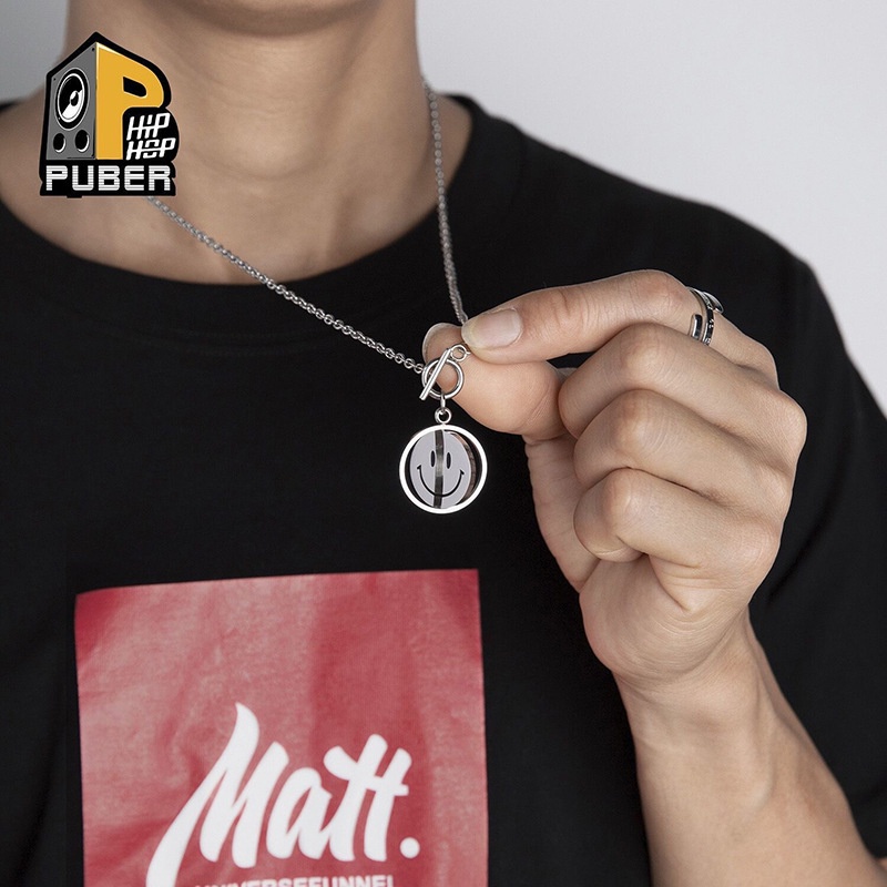 Vòng cổ mặt cảm xúc vui buồn phong cách Hàn Quốc Unisex