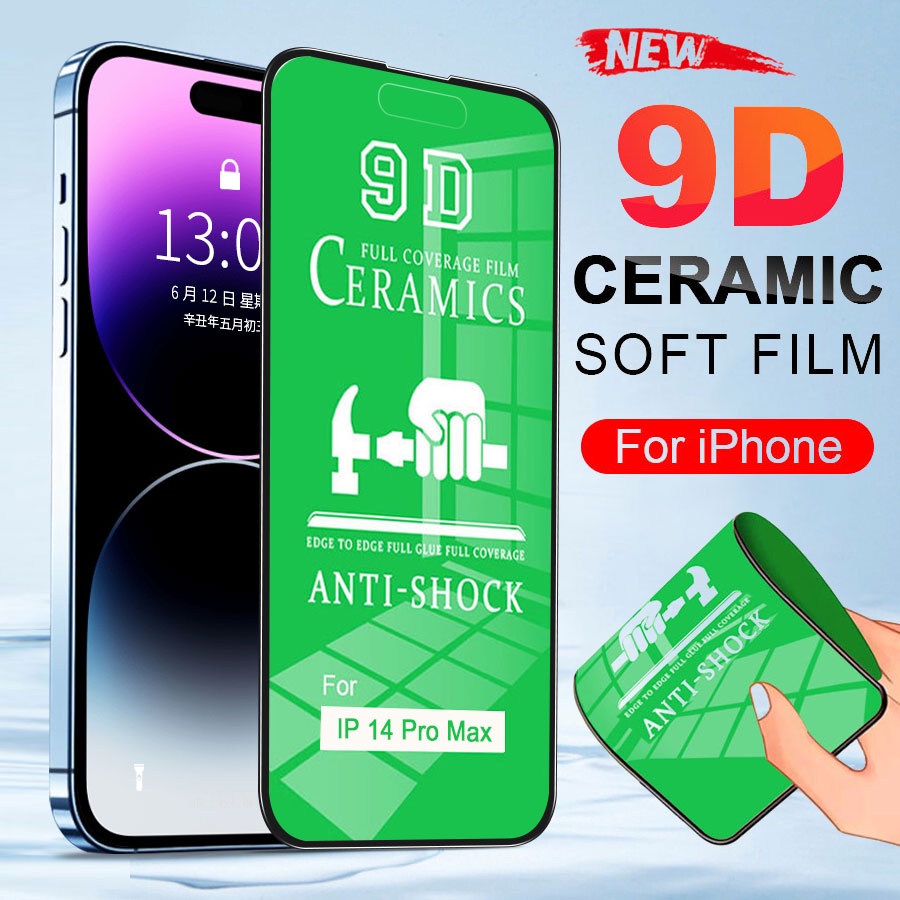 Ốp điện thoại mặt kính cường lực 9D cho iPhone 14 13 12 11 Pro Max 14 Plus 13 12 mini XS XR X 8 7 6 6s Plus SE 2020