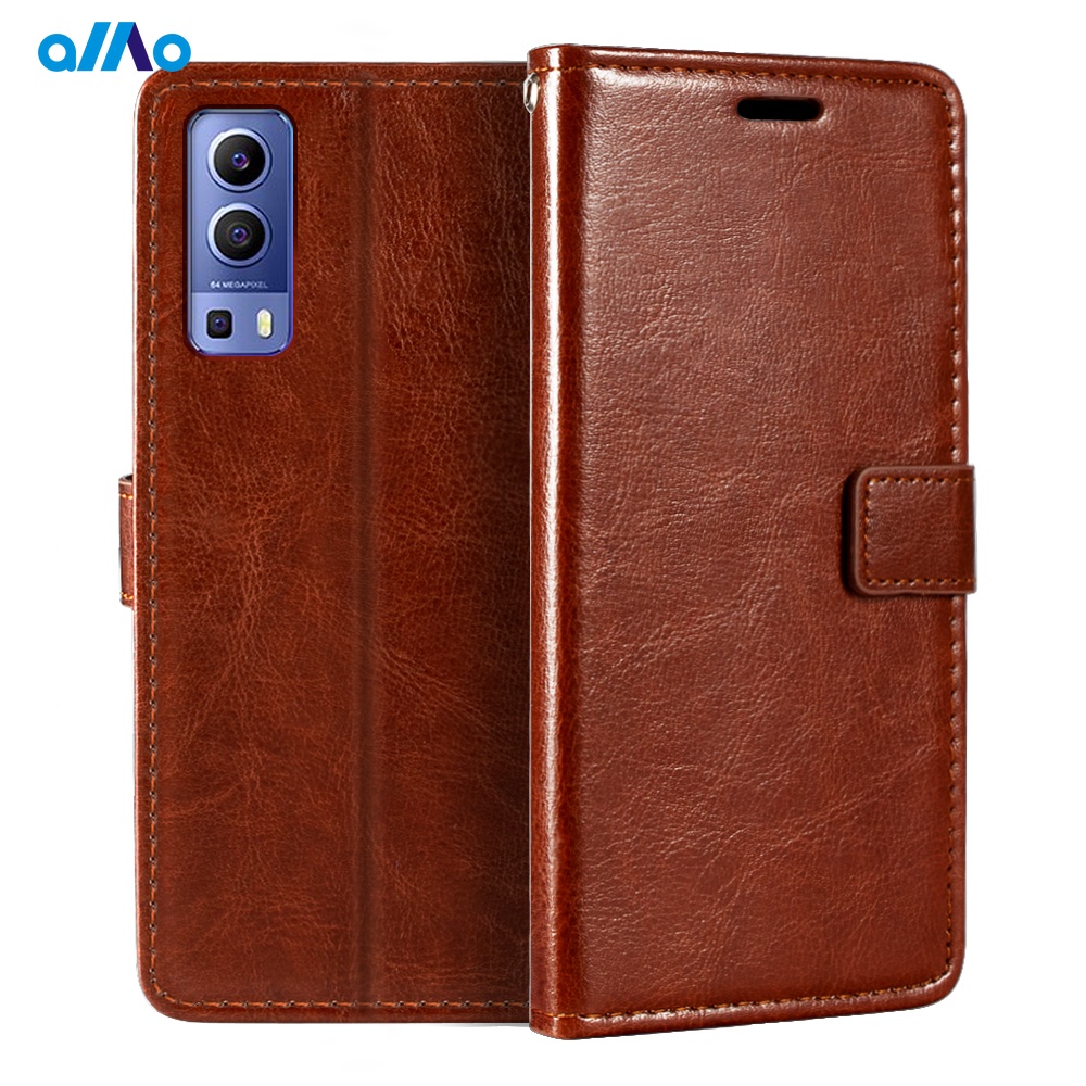 Bao da điện thoại PU kiểu ví thẻ gập từ tính có giá đỡ cho vivo y21 Y73 2021 Y72 5g Y20S G Iqoo Z3 5g
