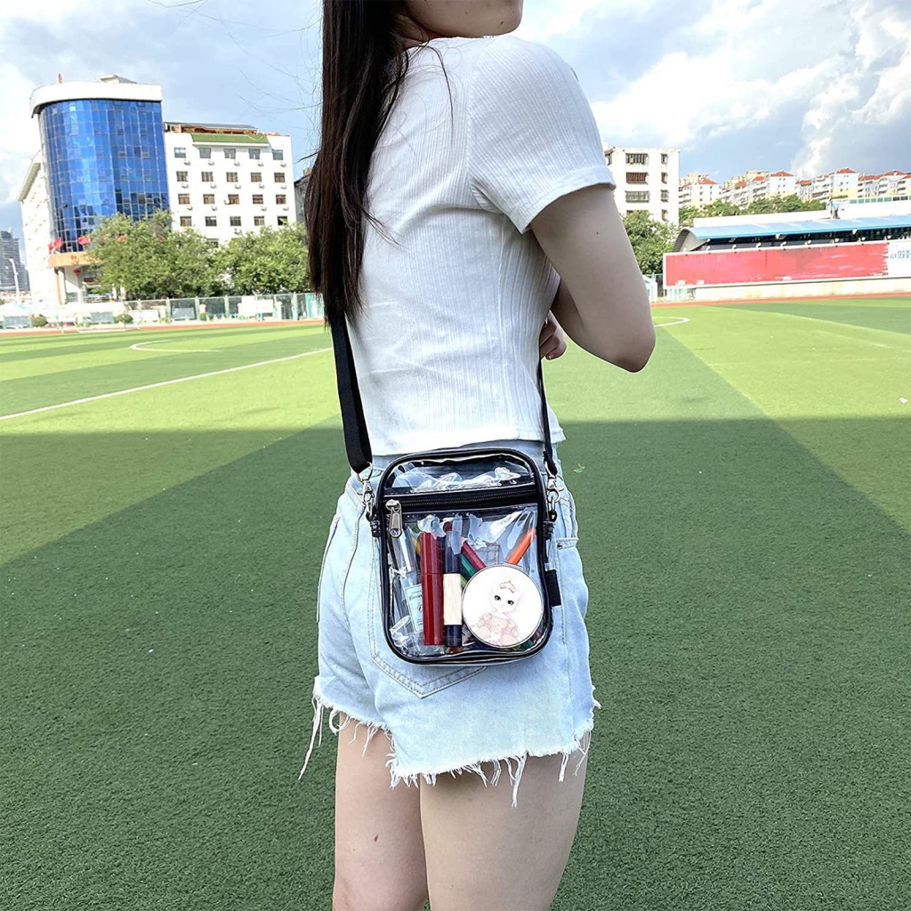 Túi Xách Nhựa PVC Trong Suốt Chống Thấm Nước Kích Thước 20 X 15 X 4.6cm