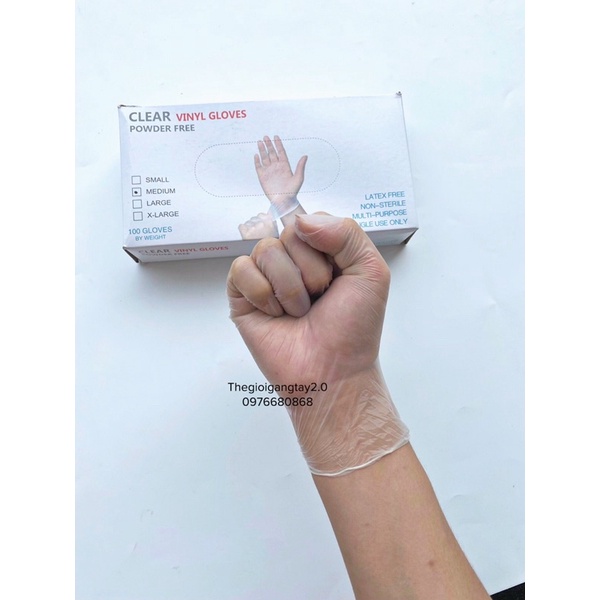 Thùng 10 Hộp Găng Tay Y Tế Trong Suốt hộp 100 chiếc , Không Bột [Chuyên Dụng Trong Thực Phẩm...]