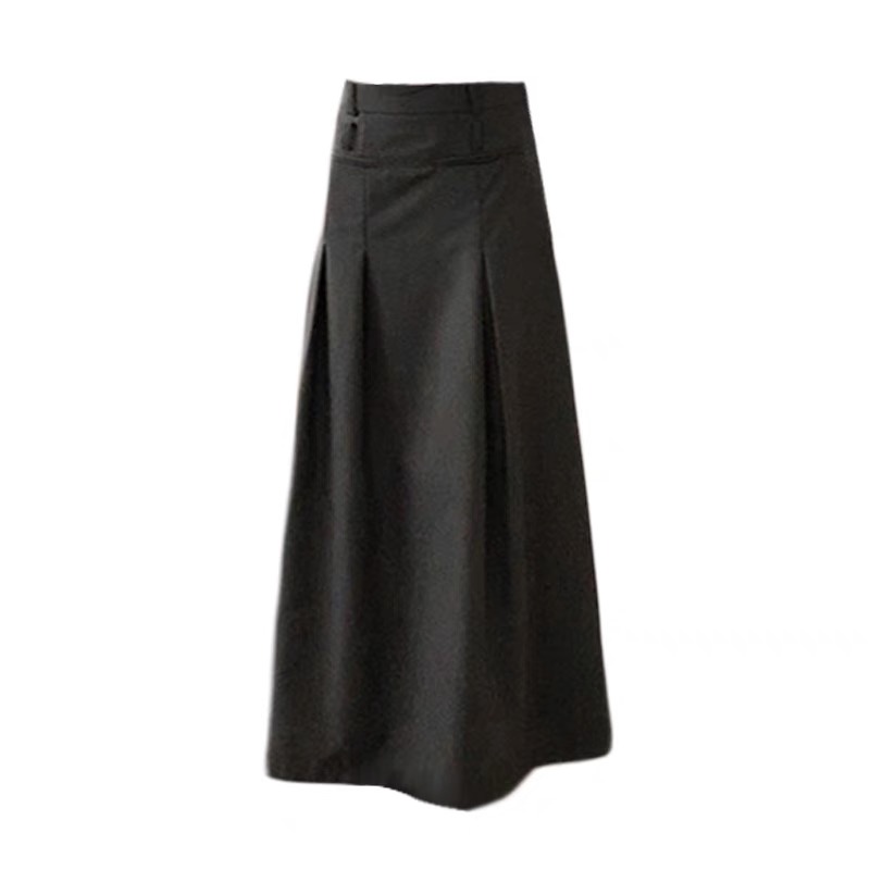 Áo croptop QKOOLE trễ vai dài tay/ Chân váy chữ A QKOOLE lưng cao thời trang Hàn Quốc cho nữ