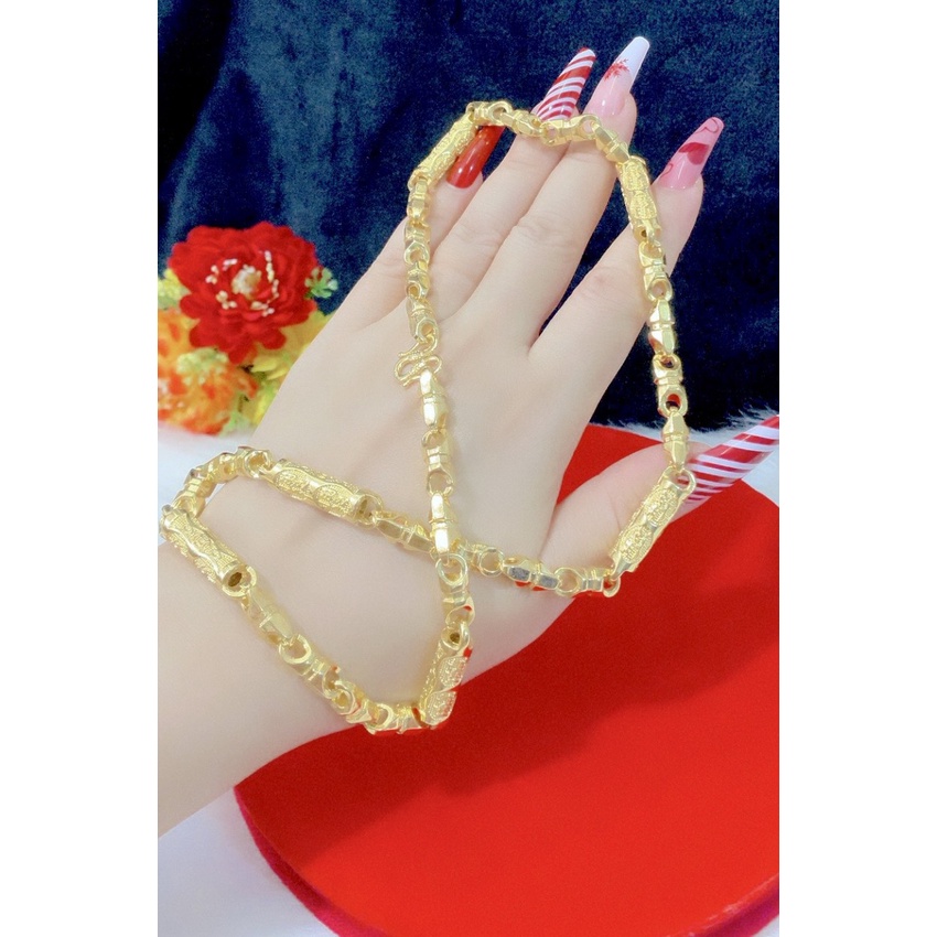 DÂY CHUYỀN NAM MẠ VÀNG 18K size đại cực đẹp mẫu to kết hợp với bi tròn 08042022- Bao hoàn tiền bao đổi trả trong 07 ngày