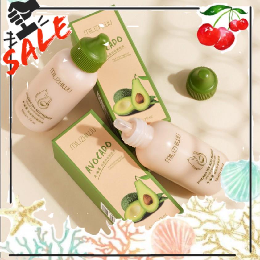 Kem nền tinh chất Bơ 🥑🥑 MILIZHIWU AVOCADO 50ML nội địa chính hãng mỏng mịn che phủ tốt sỉ rẻ - GIÁ GỐC 12