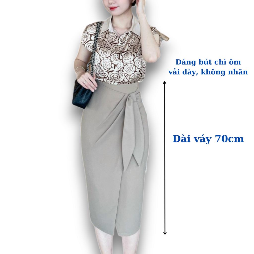 Chân Váy bút chì nơ eo Oxatyl M654 váy thời trang công sở dáng đẹp fom ôm