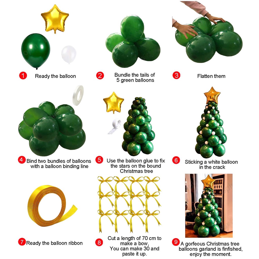【Ready Stock！！！ 】Christmas Tree Decorations Balloons Diy Party New Year For Home Toy Set