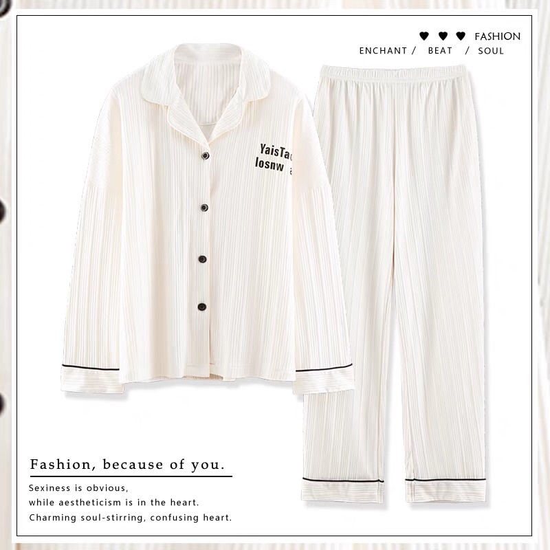 Bộ ngủ dài tay nữ nhiều màu sắc có cổ Aimee closet