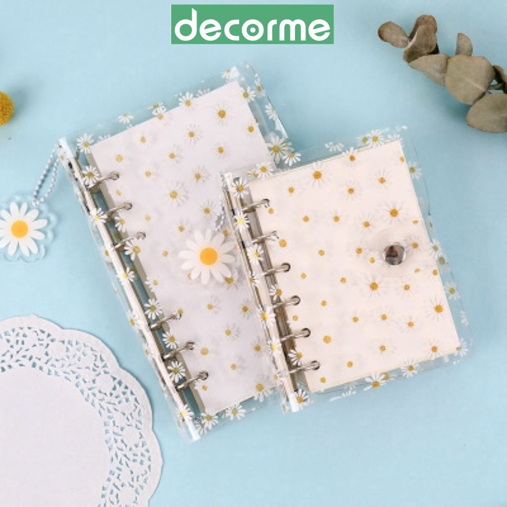 A6-A7 Bìa sổ nhựa dẻo Daisy phụ kiện sổ còng sổ planner bullet journal Decorme