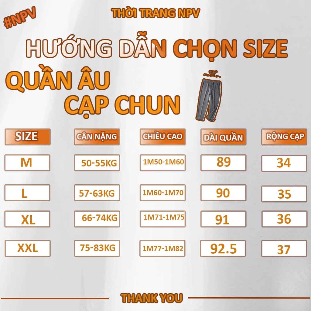 Quần baggy nam NPV cạp chun, quần tây nam 5 màu cơ bản nhiều lưa chọn | BigBuy360 - bigbuy360.vn