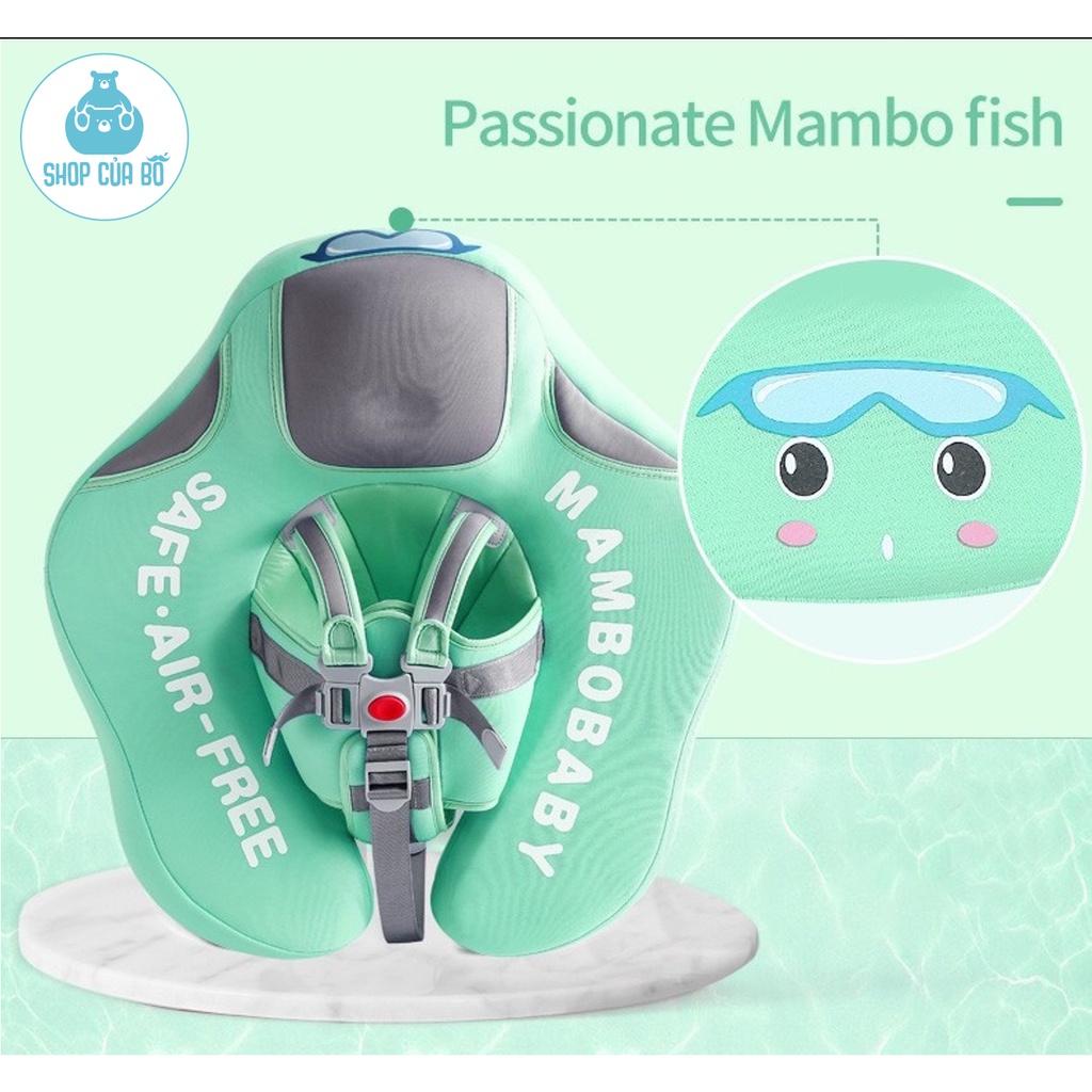 Phao bơi không bơm hơi cho bé từ 3-24 tháng phao chống lật cao cấp Mambobaby