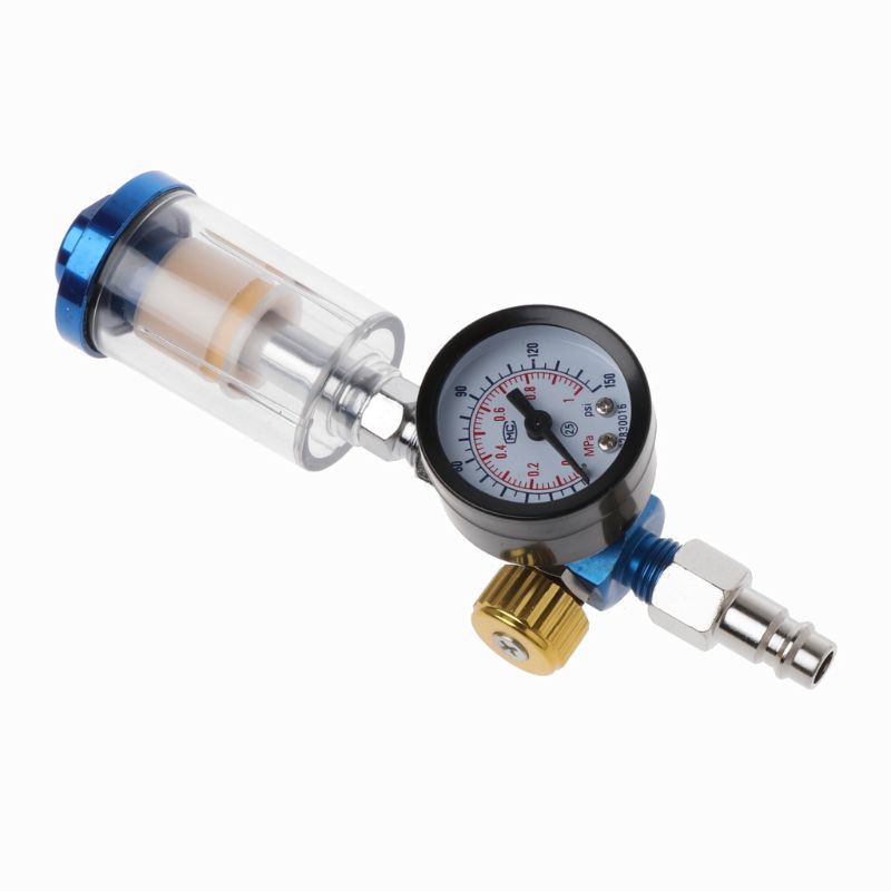 SUN Air Pressure Regulator Gauge Spray Gun In-Line Water Oil Trap Filter Separator Kit Tools