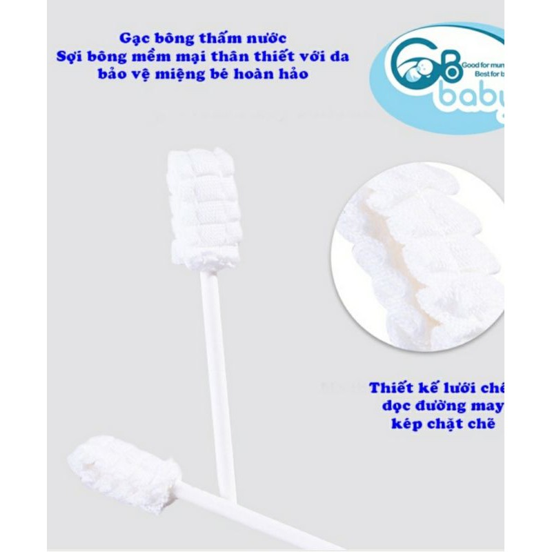 GB Baby - Hộp 30 Que gạc rơ lưỡi , tưa lưỡi - vệ sinh răng miệng cho bé