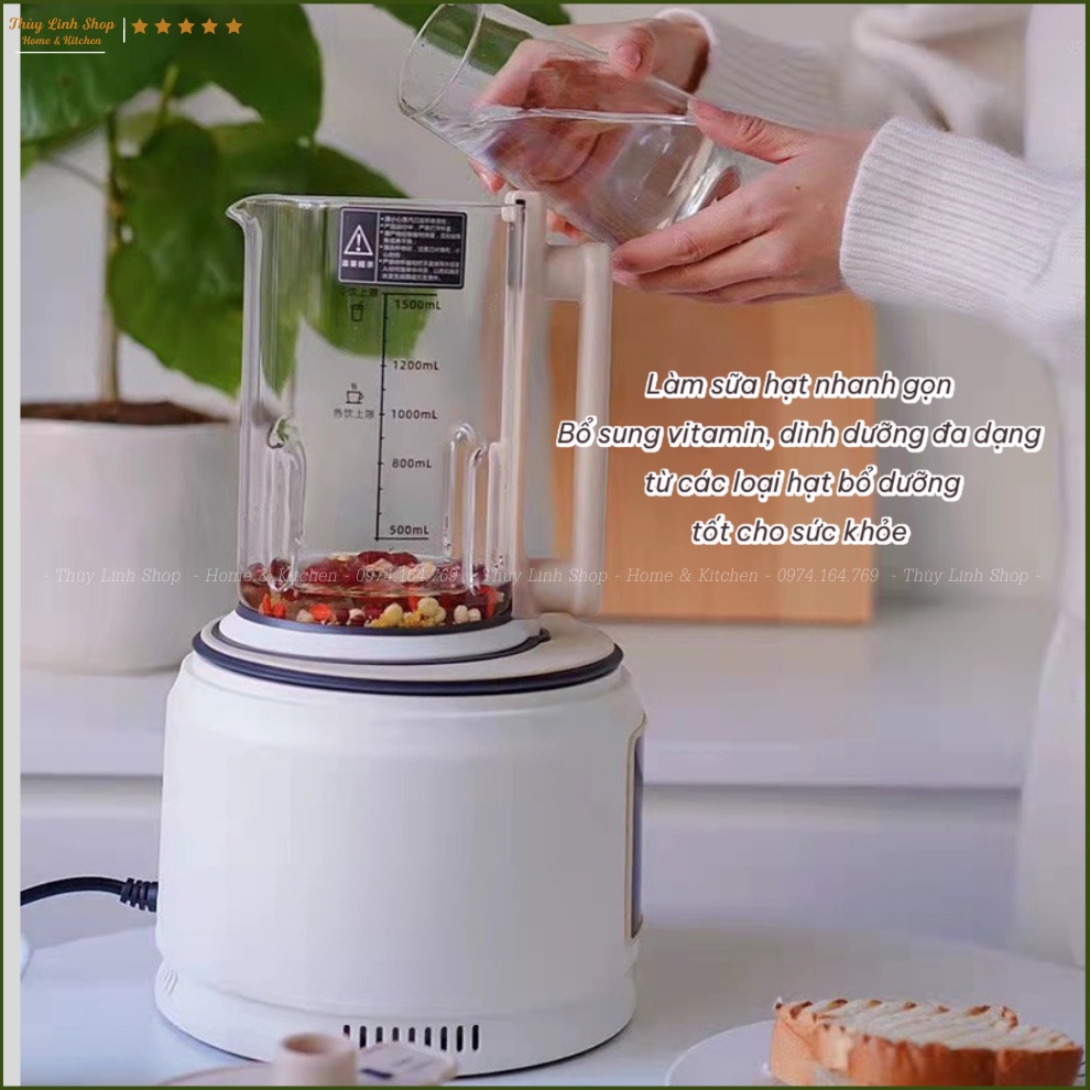 MÁY LÀM SỮA HẠT BLAUPUNKT CHỐNG ỒN GẤP 5 LẦN - XAY NẤU SỮA HẠT MIN THƠM - KHÔNG CẦN LỌC - CHÍNH HÃNG BẢO HÀNH 1 NĂM