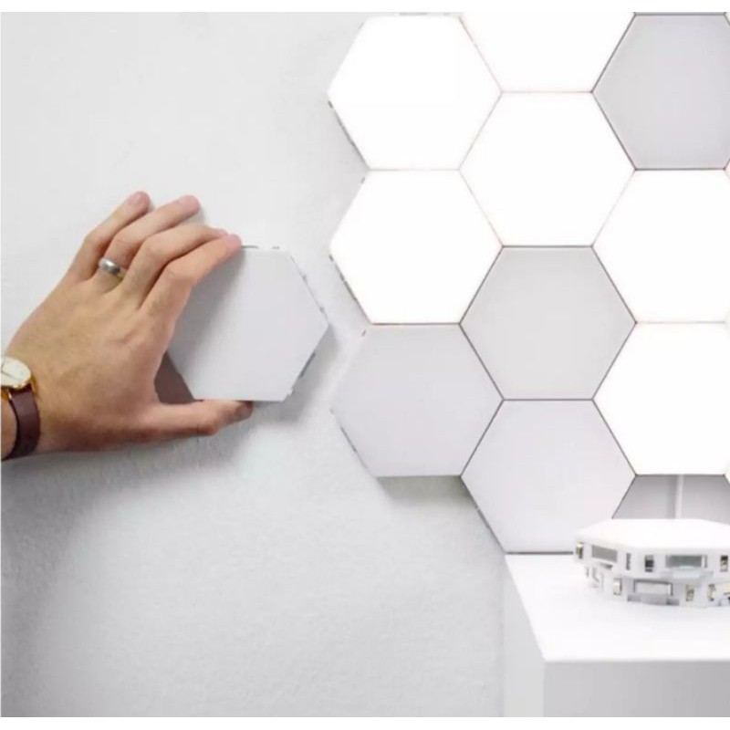 • HCM •3 Đèn LED Từ Tính Hình Lục Giác Cảm Ứng Mô-Đun Trang Trí Nhà Cửa