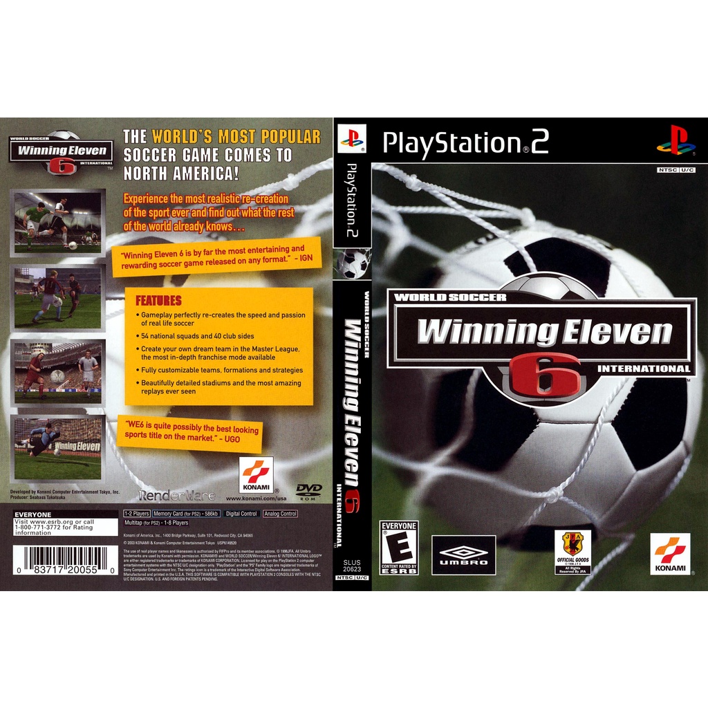 PS2 World Soccer Winning Eleven 6 Game Đĩa-Chất lượng quốc tế Vận chuyển nhanh (DVD)