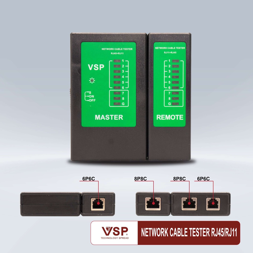 Hộp Test mạng - Bộ Test Cáp Mạng RJ45 RJ11 - có kèm pin