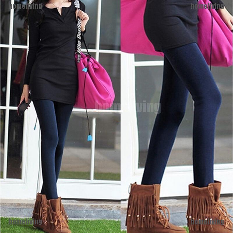 Quần Legging Lót Lông Cừu Dày Co Giãn 6 Màu Thời Trang Mùa Đông Ấm Áp