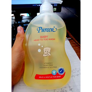 Sữa tắm gội toàn thân Pureen cho trẻ sơ sinh với Pro Vitamin B5và Vitamin E