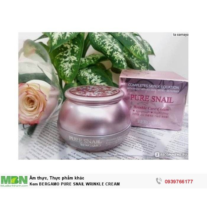 KEM DƯỠNG PHỤC HỒI DA BERGAMO PURE SNAIL WRINKLE CARE CREAM