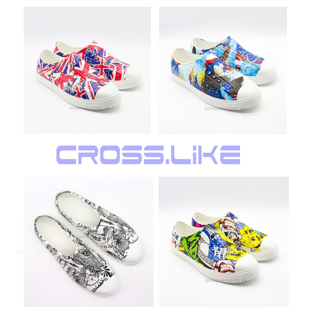 Giày nhựa nam nữ Urban, giày nhựa đi biển đi mưa chống nước siêu nhẹ, giày Urban họa tiết thời trang