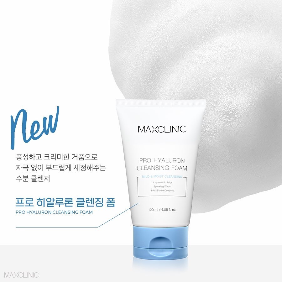 Bọt Rửa Mặt Sạch Sâu Pro Hyaluron Maxclinic – Dành Cho Mọi Loại Da – 120ml | Xù Korea