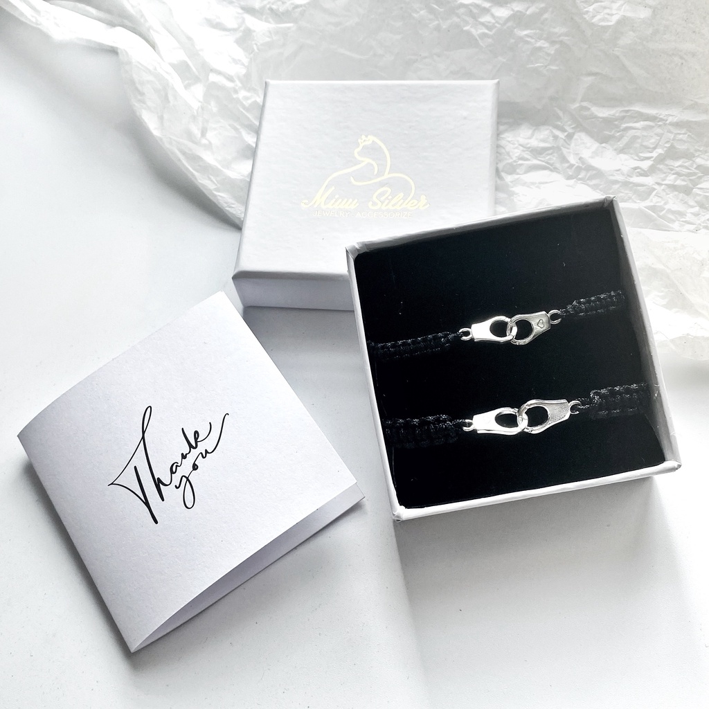 Vòng tay đôi nam nữ bạc 925 Handcuff Miuu Silver