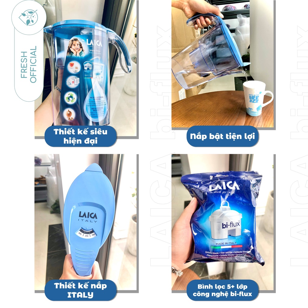 Bình Lọc Nước Gia Đình Cao Cấp LAICA Seria 1000 Than Hoạt Tính - FRESH OFFICIAL