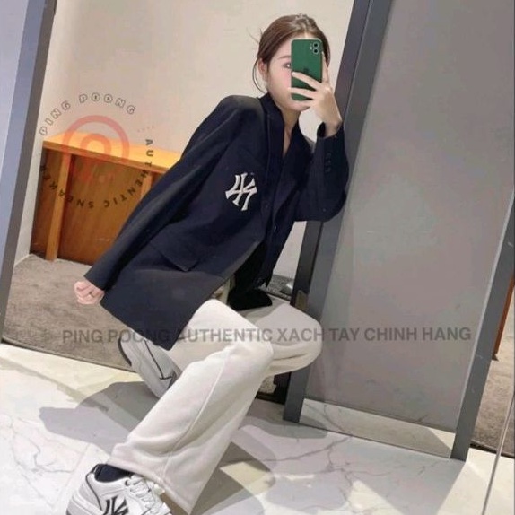 Áo khoác vest phôm rộng phủ mông 2 nút NYC