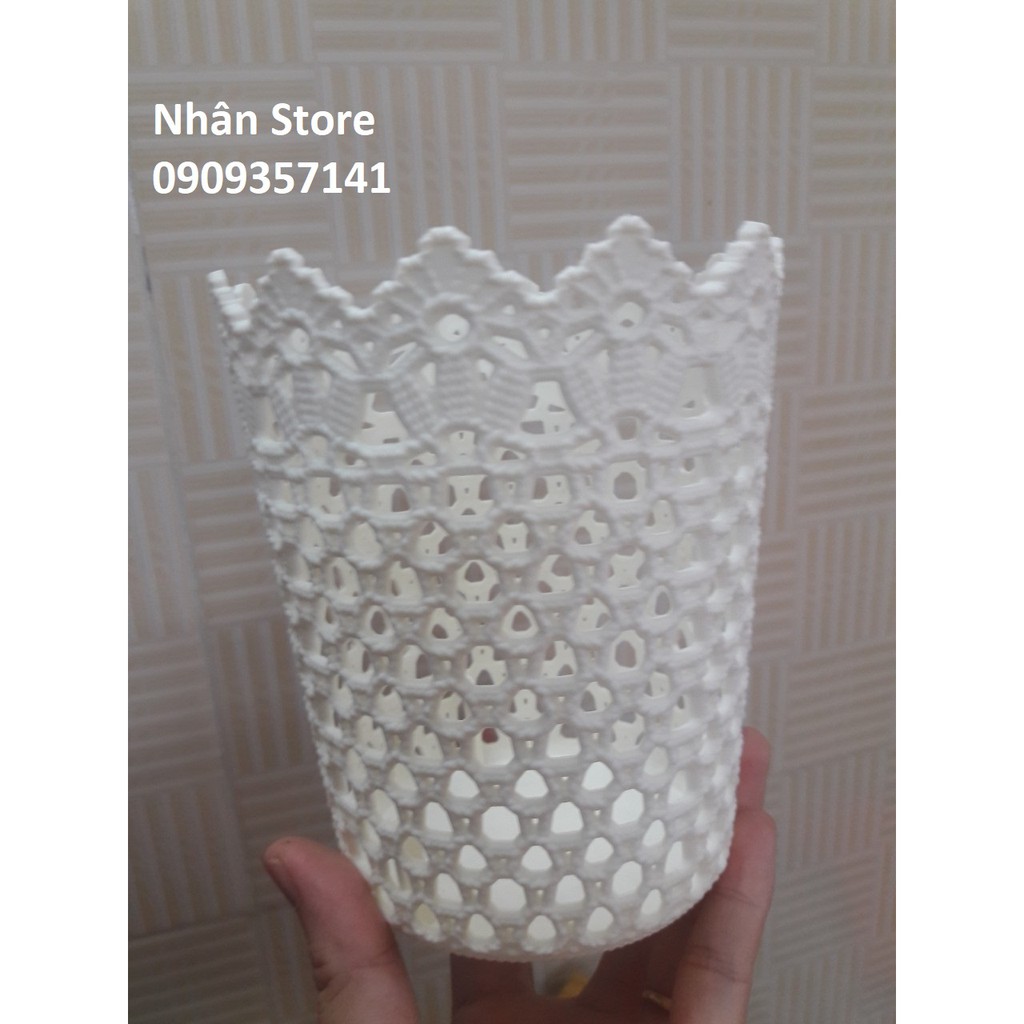 Sọt Tròn Hoa Văn Đựng Đồ Trang Trí - Đường kính 11cm  màu ngẫu nhiên