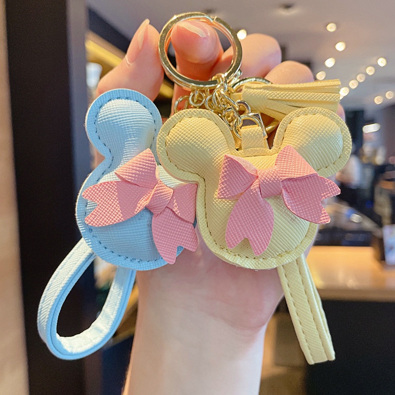 Vòng Tay Da PU Mặt Hình Đầu Chuột Mickey Đáng Yêu Sáng Tạo
