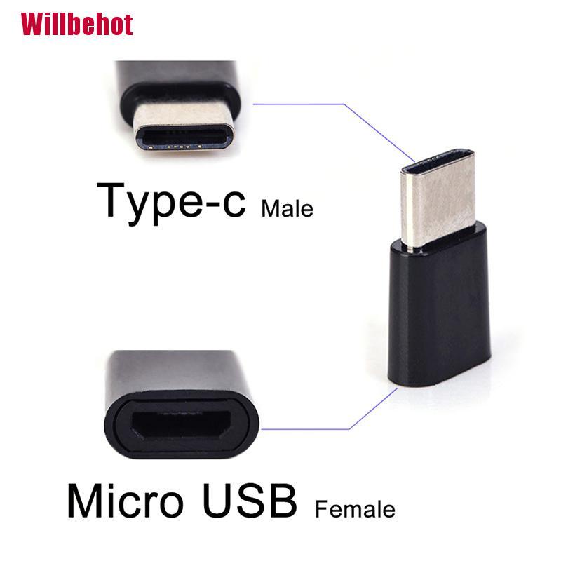 Đầu chuyển đổi micro usb female sang type-c usb-c male