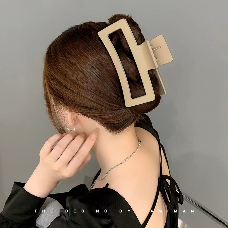 Kẹp Tóc Hình Chữ Nhật Màu Trà Sữa 12.5cm Phong Cách Hàn Quốc 2022