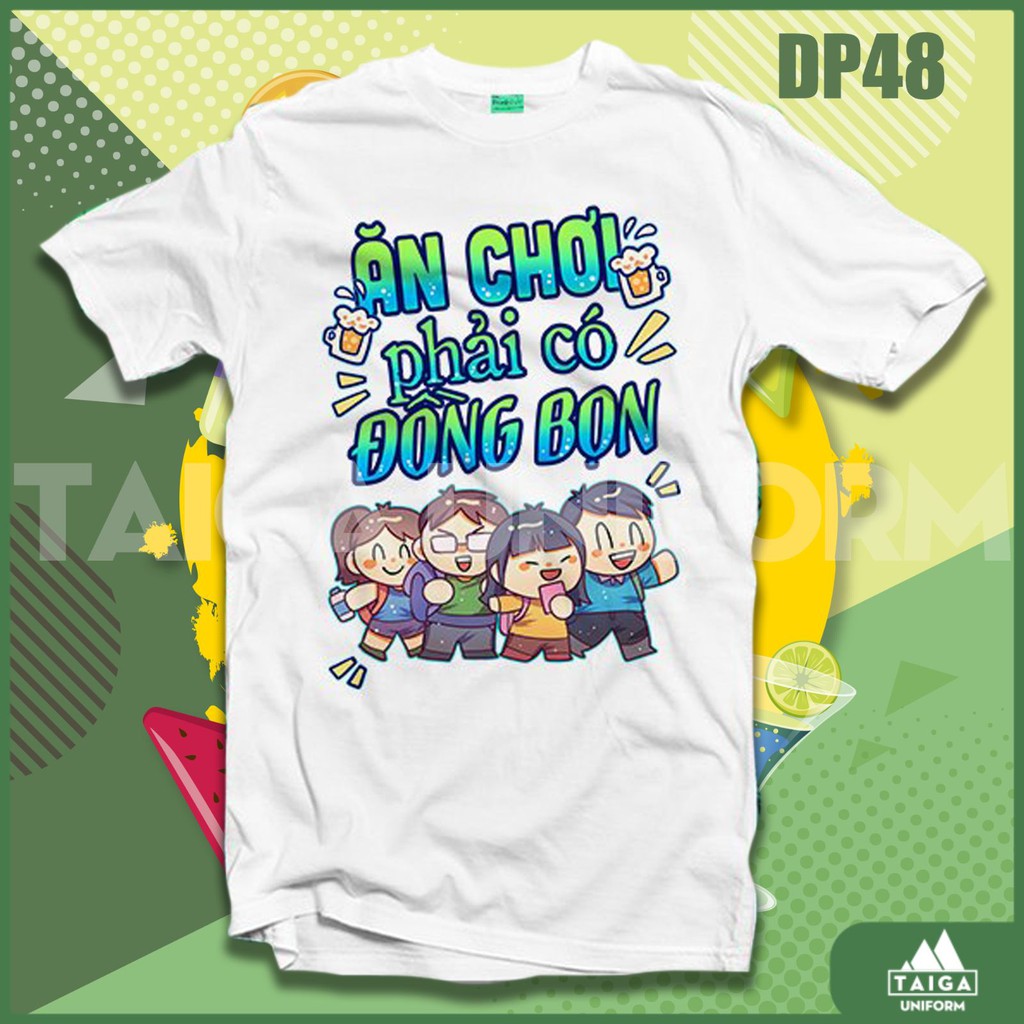 Áo thun đồng phục, du lịch biển, teambuilding Taiga chất cotton in hình cực kute mã dp48