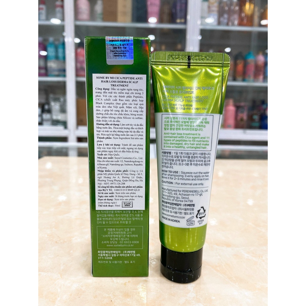 Dầu Gội - Dầu Xả - Xịt Dưỡng Ngăn Rụng Tóc SOME BY MI Cica Peptide Anti Hair Loss Derma Scalp Hàn Quốc