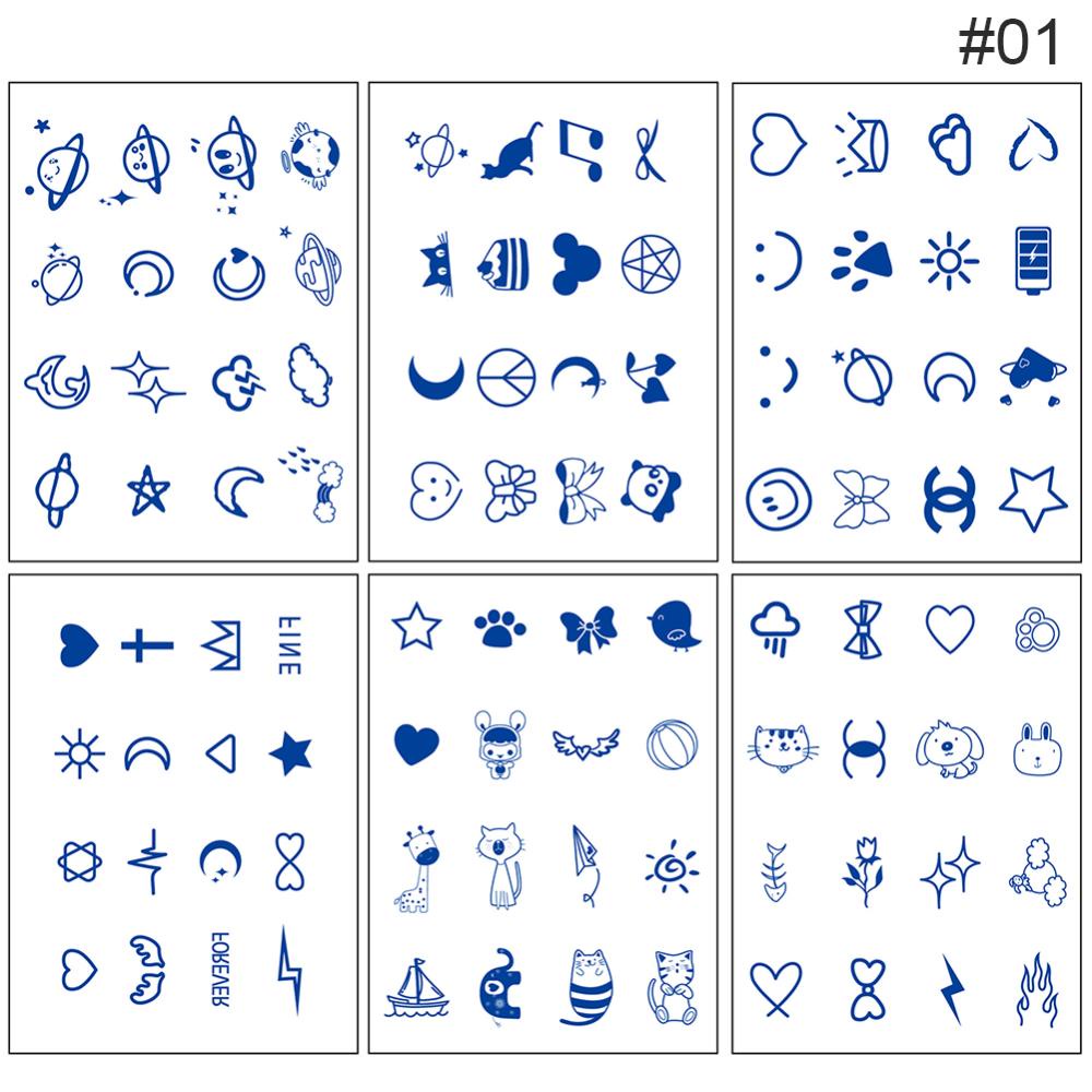 Set 6 Hình Xăm Dán Chống Nước Lâu Trôi Hình Thảo Dược Dễ Thương A3P1