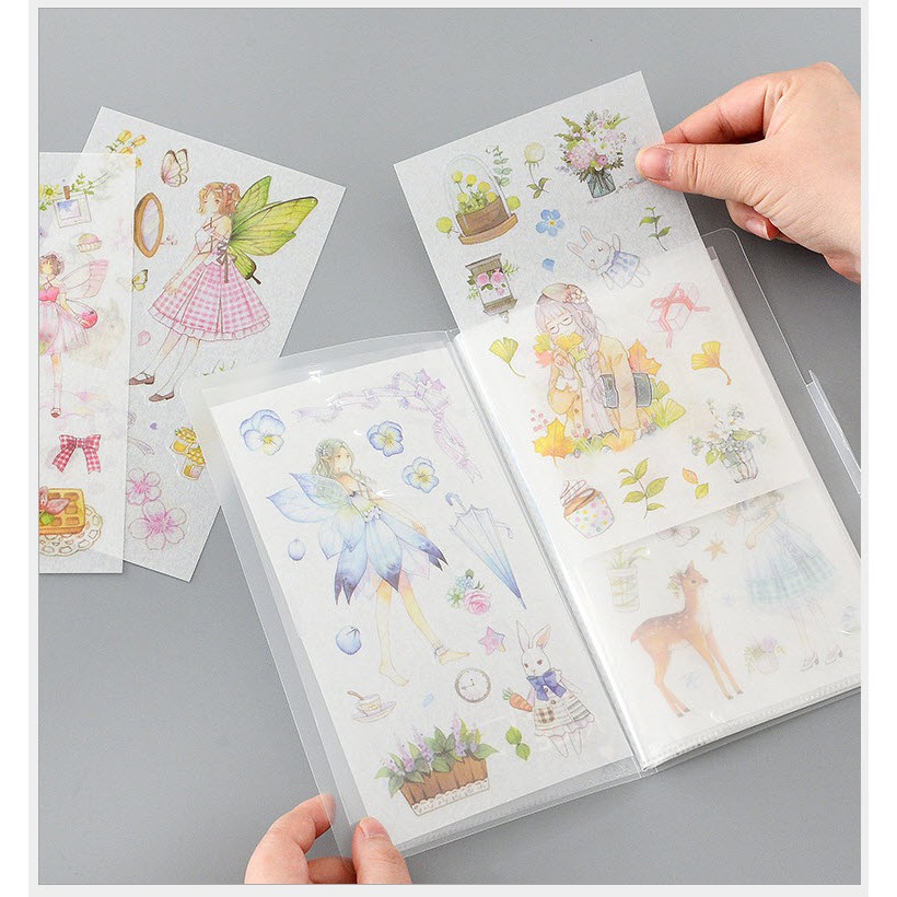 [HCM] Set 6 tấm sticker mẫu lifestyle dễ thương có album đựng như hình bìa