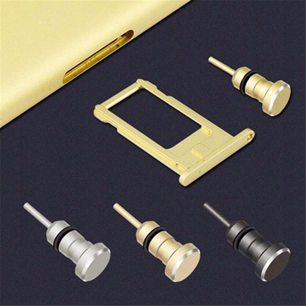 Nút Bịt Chống Bụi Khe Cắm Thẻ Sim Tai Nghe 3.5mm Bằng Kim Loại Nhiều Màu Cho Điện Thoại / Laptop