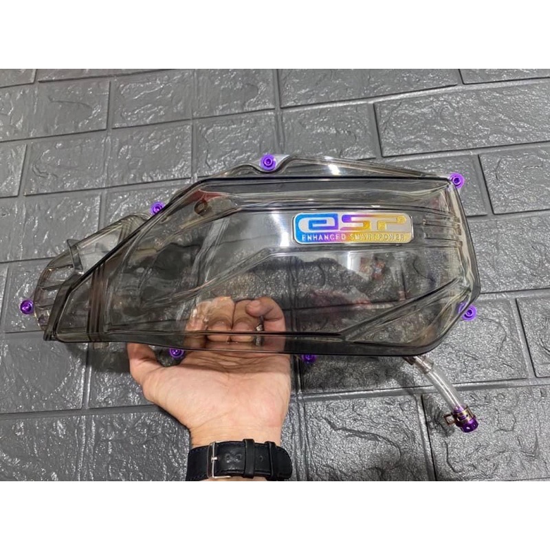 Ốp lọc gió (pô e) Xám Khối gắn các loại xe ab vario click