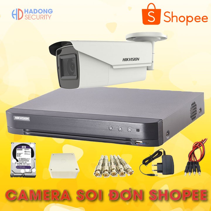 Bộ camera Zoom 8.0MP soi đơn Shopee nhìn rõ mã vận đơn của hãng Hikvision