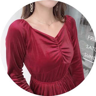 váy nhung xoè rộng