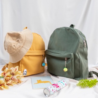 Balo hộp vuông đi học vải canvas unisex - Túi vải May