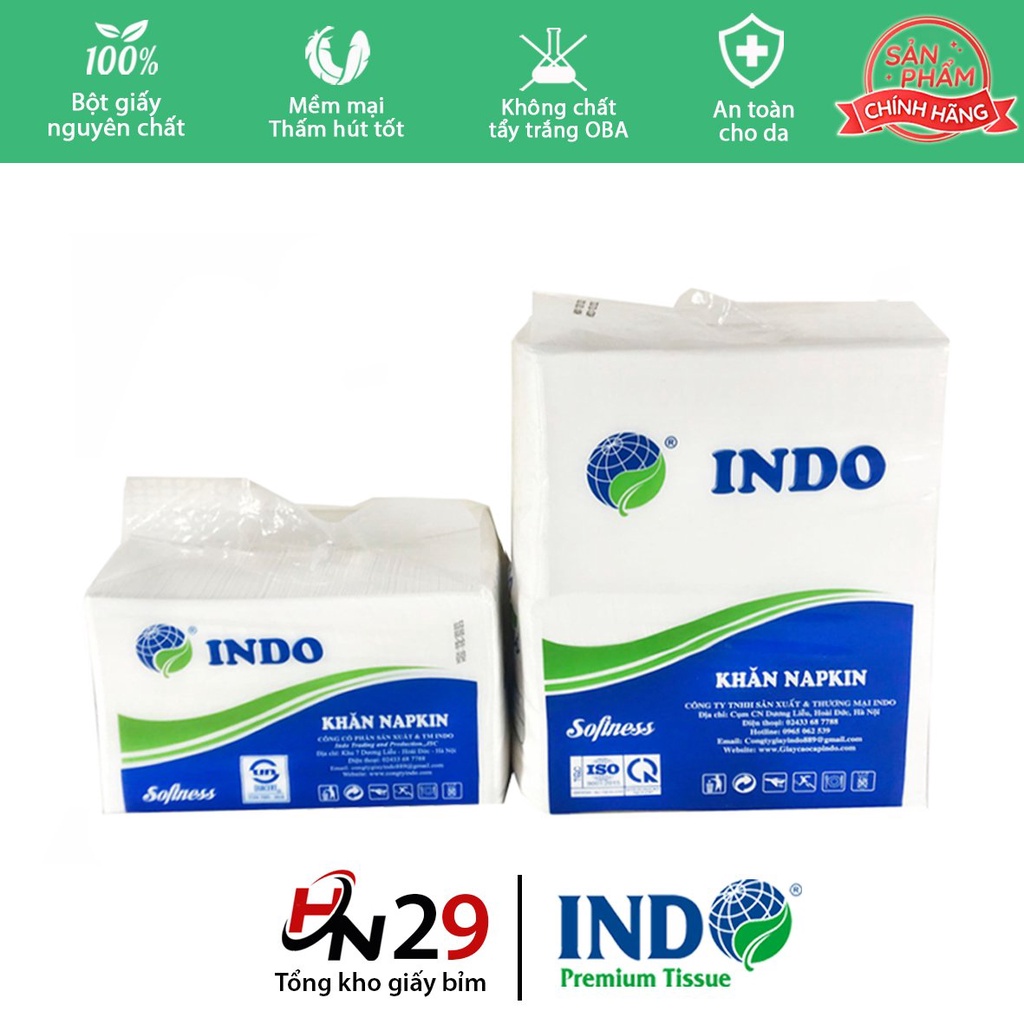 Giấy ăn cân Napkin xanh đậm INDO 2 lớp túi 0.5kg - Giấy cân đặc biệt mịn, dày dặn, hàng công ty cao cấp - GA001