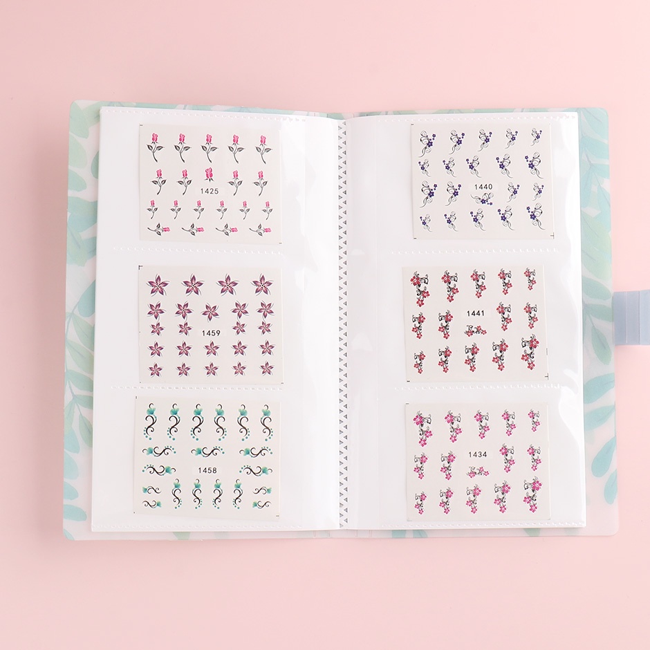 Bộ sưu tập miếng dán móng tay STZPRONAIL thiết kế 120 ngăn hình hoa lá/cánh bướm trang trí nghệ thuật