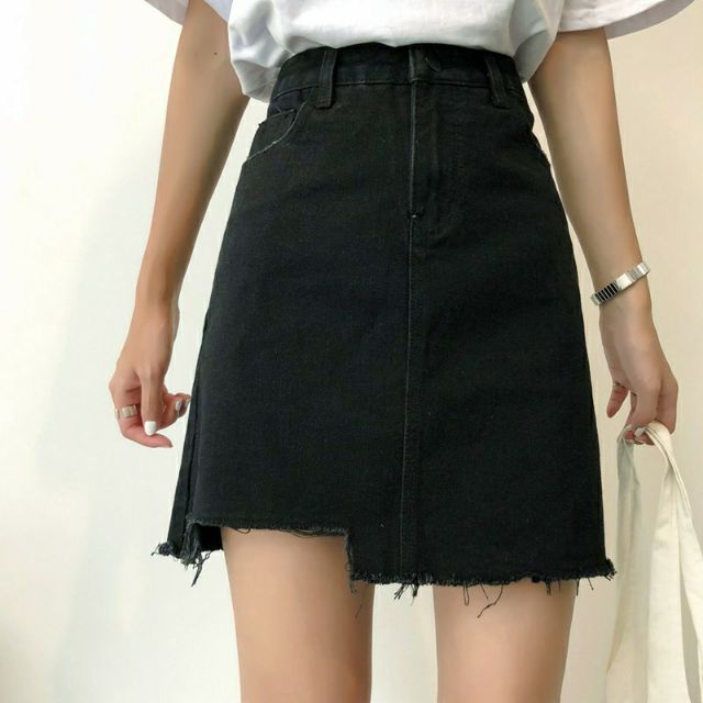 Chân váy jean cạp cáo phong cách đơn giản( có quần trong ) A1 | WebRaoVat - webraovat.net.vn