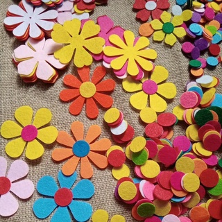 Hoa vải nỉ 7cm đủ kiểu trang trí