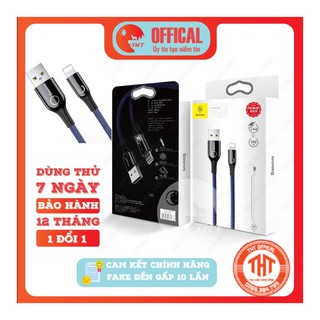 Cáp sạc lightning tự ngắt thông minh baseus chính hãng c shape light lv195 cho iphone/ipad