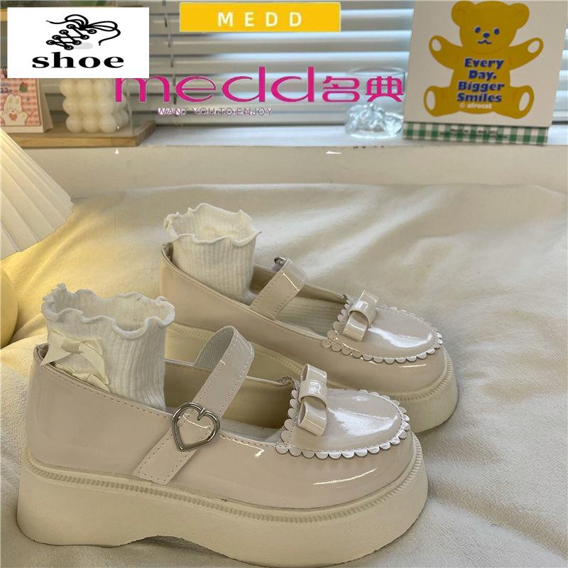 Giày Da Đế Dày Mũi Tròn Phong Cách Nhật Bản Thời Trang Xuân Hè Cho Nữ