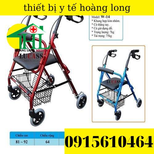 Khung Tập Đi  Lucass W-14  Có Tay Phanh,Có Ghế Ngồi , Giỏ Đựng Và Bánh Xe