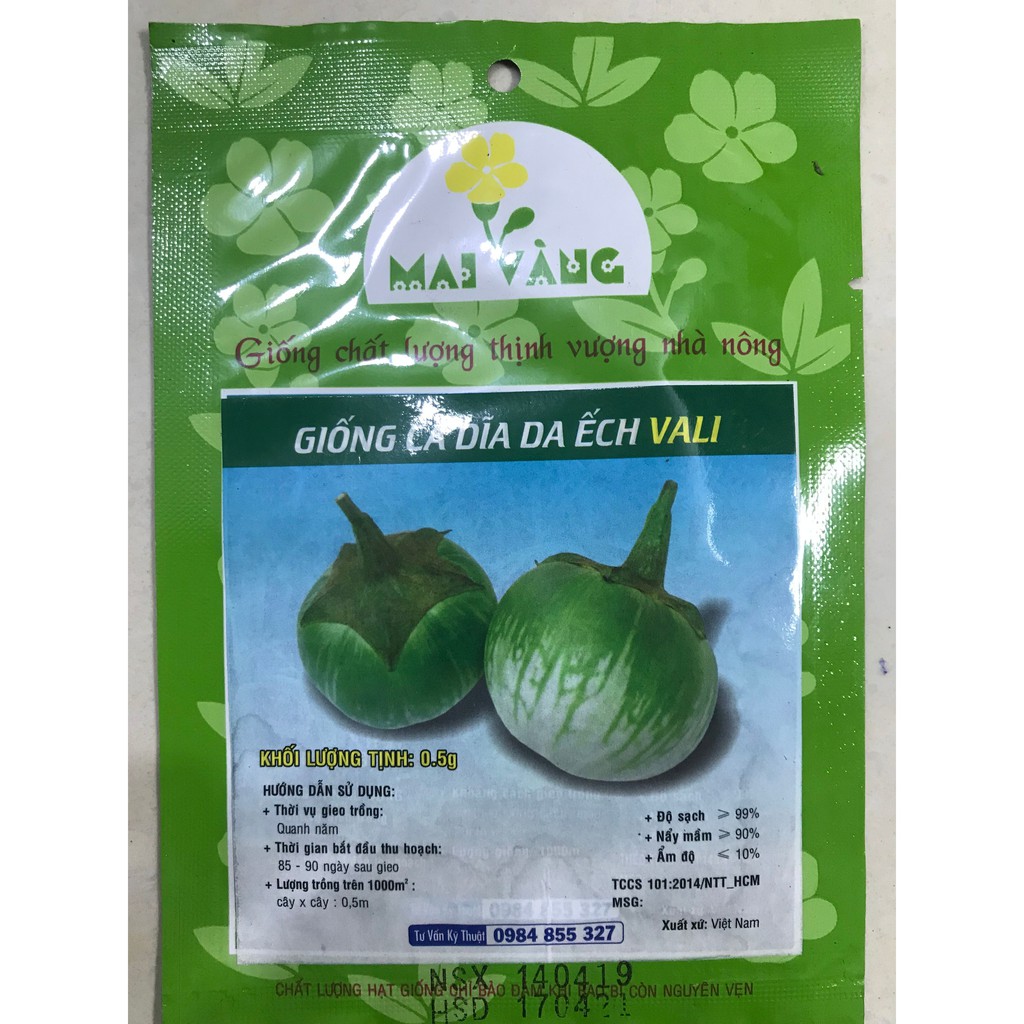 Hạt giống Cà dĩa da ếch 0,5g