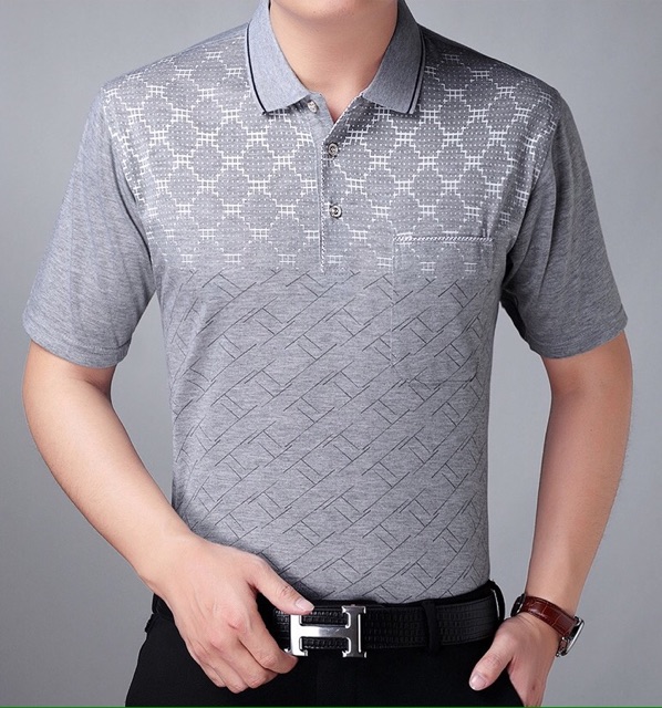 ÁO NAM CỘC TAY AOPAILAN HOẠ TIẾT CỔ BẺ 100% COTTON CAO CẤP